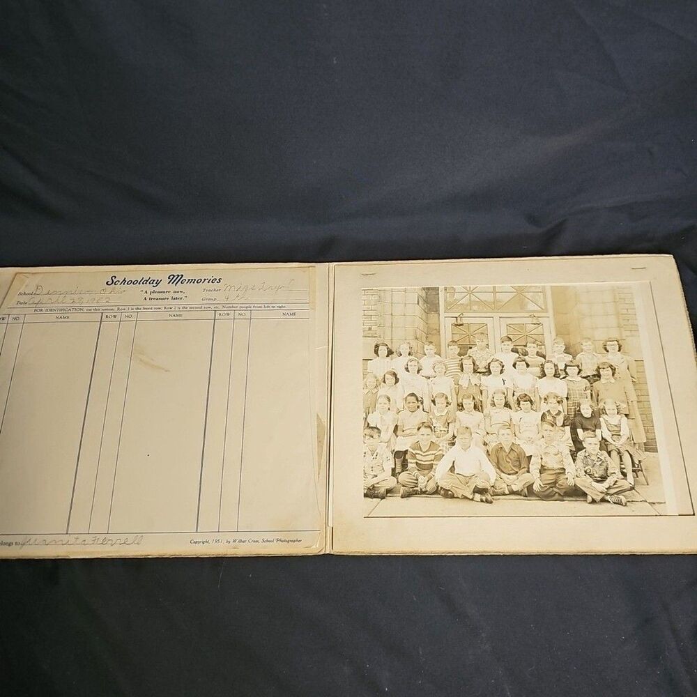 1951 4th Grade Black And White Class Photo